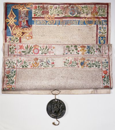 The Clockmakers Charter, granted by King Charles I on 22nd August 1631 by English School